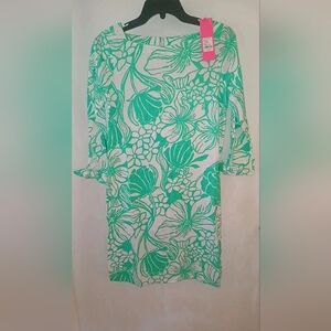 Lilly Pulitzer kiss my tulip Lidia 3/4 sleeve boatneck dress sz XS